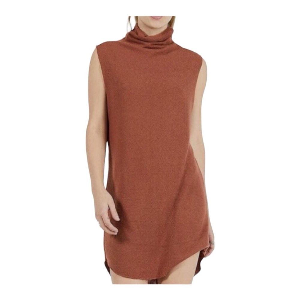 Joah Brown Mock Neck Dress